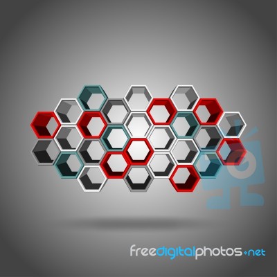 3d Hexagon Pattern Stock Image