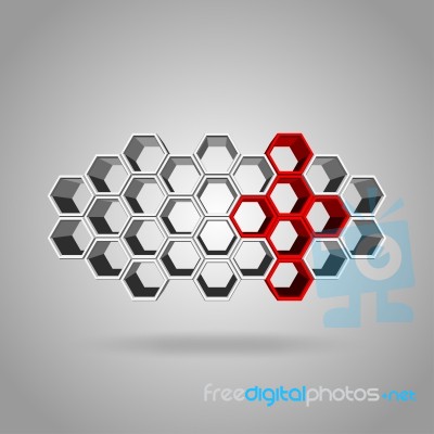 3d Hexagon Pattern Stock Image