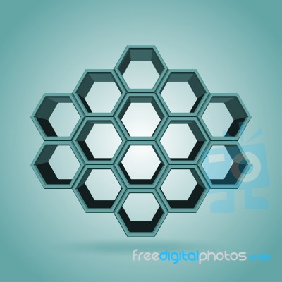 3d Hexagon Pattern Stock Image