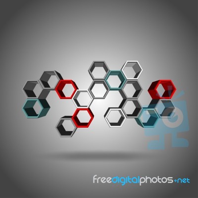 3d Hexagon Pattern Stock Image