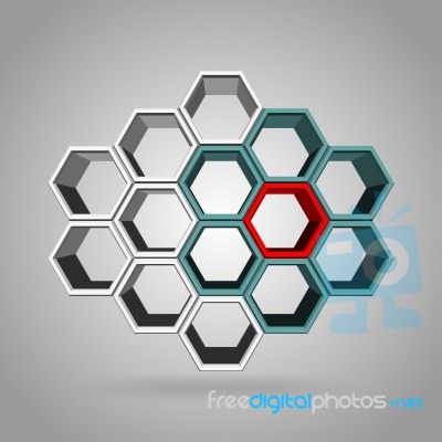 3d Hexagon Pattern Stock Image