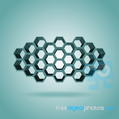 3d Hexagon Pattern Stock Image