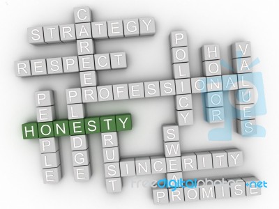 3d Honesty Concept Word Cloud Stock Image