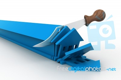 3d House And Knife Stock Image