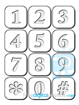 3d Icon Number Engraved For Telephone Stock Image