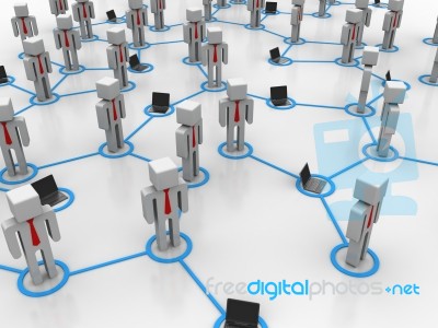 3d Illustration Business Computer Network Stock Image