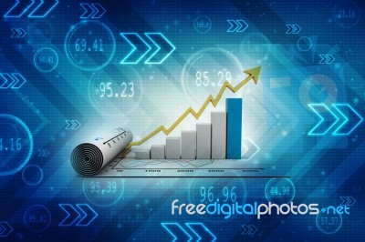 3d Illustration Business Graph Stock Image