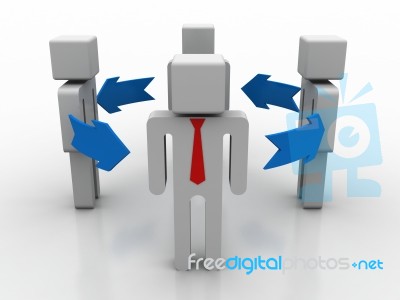3d Illustration Business Network Concept Stock Image
