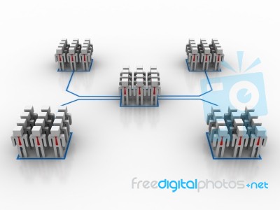 3d Illustration Business Network Concept Stock Image