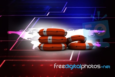 3d Illustration Life Buoy   Stock Image