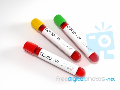 3d Illustration Of A Covid 19 Blood Sample Tube  Stock Image
