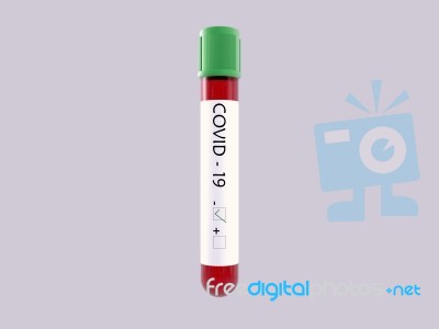 3d Illustration Of A Covid 19 Blood Sample Tube  Stock Image