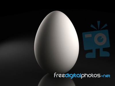 3d Illustration Of An Egg In A Dark Background Stock Image