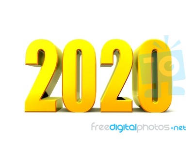 3d Illustration Of Happy New Year 2020 Stock Image