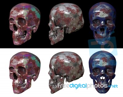 3d Illustration Of Metallic Skull Stock Image