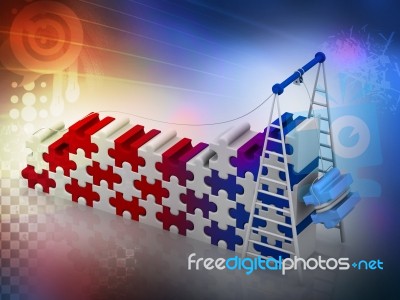 3d Illustration Of Teamwork Stock Image