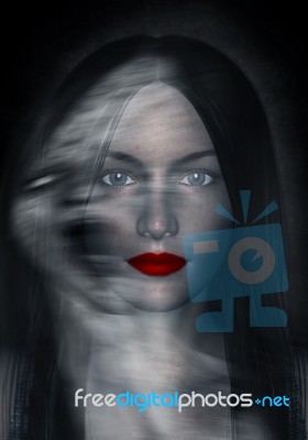 3d Illustration Of Woman In Beauty And The Dark Side Stock Image