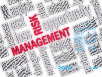 3d Illustration Of Wordcloud Word Tags Of Risk Management Stock Image