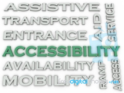 3d Image Accessibility  Issues Concept Word Cloud Background Stock Image