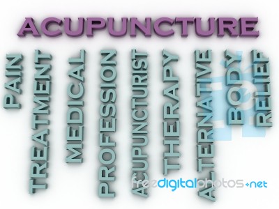 3d Image Acupuncture Issues Concept Word Cloud Background Stock Image