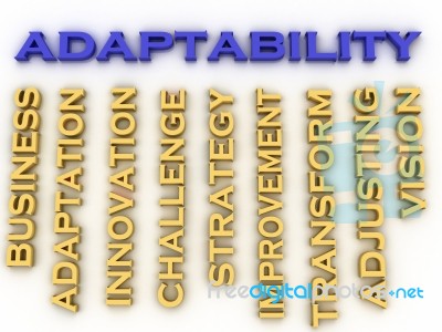 3d Image Adaptability Issues Concept Word Cloud Background Stock Image