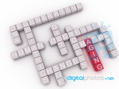 3d Image Aging Issues Concept Word Cloud Background Stock Image