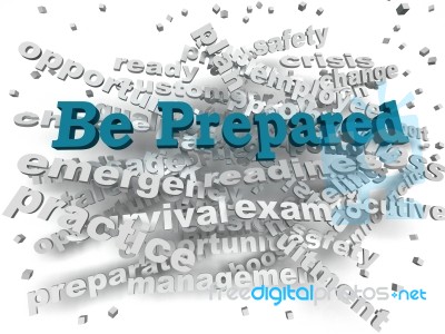 3d Image Be Prepared Word Cloud Concept Stock Image