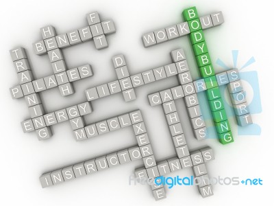 3d Image Bodybuilding  Issues Concept Word Cloud Background Stock Image