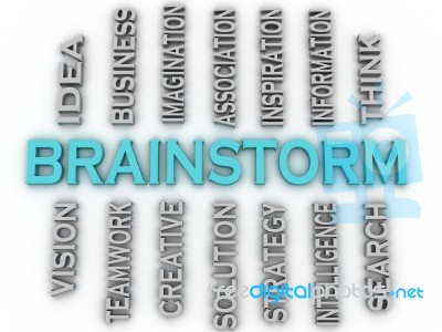 3d Image Brainstorm Issues Concept Word Cloud Background Stock Image