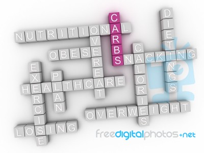 3d Image Carbs Word Cloud Concept Stock Image