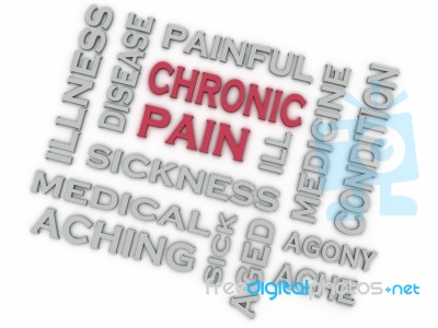 3d Image Chronic Pain Issues Concept Word Cloud Background Stock Image