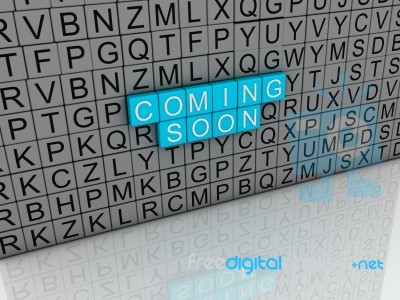 3d Image Coming Soon Concept Text On White Background Stock Image