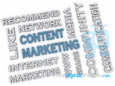 3d Image Content Marketing Issues Concept Word Cloud Background Stock Image