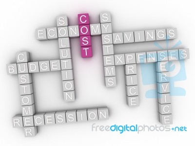 3d Image Cost Word Cloud Concept Stock Image