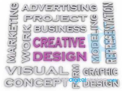 3d Image Creative Design  Issues Concept Word Cloud Background Stock Image