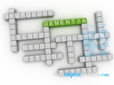 3d Image Dementia Issues Concept Word Cloud Background Stock Image