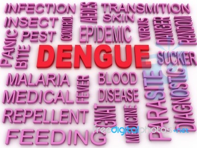 3d Image Dengue Concept Word Cloud Background Stock Image