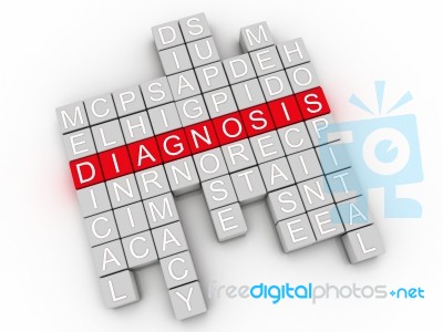 3d Image Diagnosis Issues Concept Word Cloud Background Stock Image