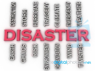 3d Image Disaster  Issues Concept Word Cloud Background Stock Image