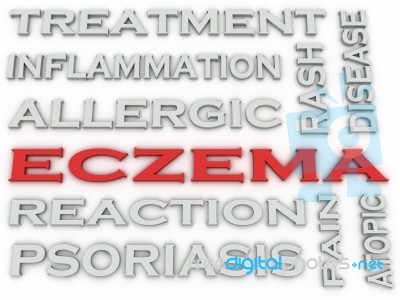 3d Image Eczema Word Cloud Concept Stock Image