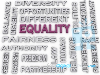 3d Image Equality Issues Concept Word Cloud Background Stock Image