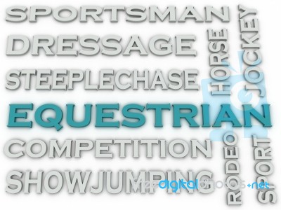 3d Image Equestrian  Issues Concept Word Cloud Background Stock Image