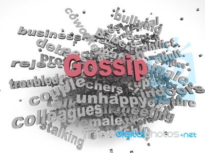 3d Image Gossip Issues Concept Word Cloud Background Stock Image