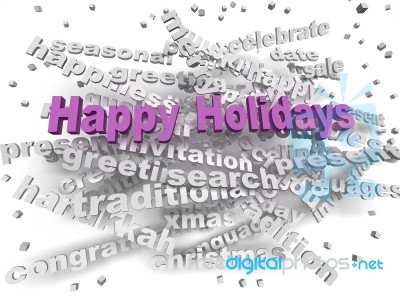 3d Image Happy Holidays Word Cloud Concept Stock Image