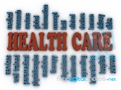 3d Image Health Care Concept Word Cloud Background Stock Image