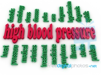 3d Image High Blood Pressure E Concept Word Cloud Background Stock Image