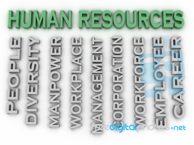 3d Image Human Resources Issues Concept Word Cloud Background Stock Image