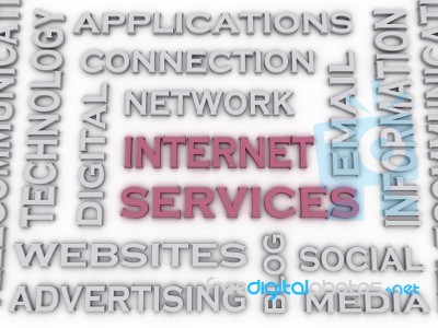 3d Image Internet Service  Issues Concept Word Cloud Background Stock Image