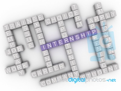 3d Image Internship  Issues Concept Word Cloud Background Stock Image