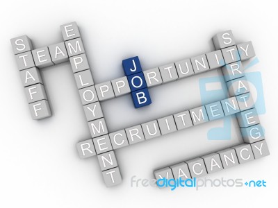 3d Image Job Issues Concept Word Cloud Background Stock Image